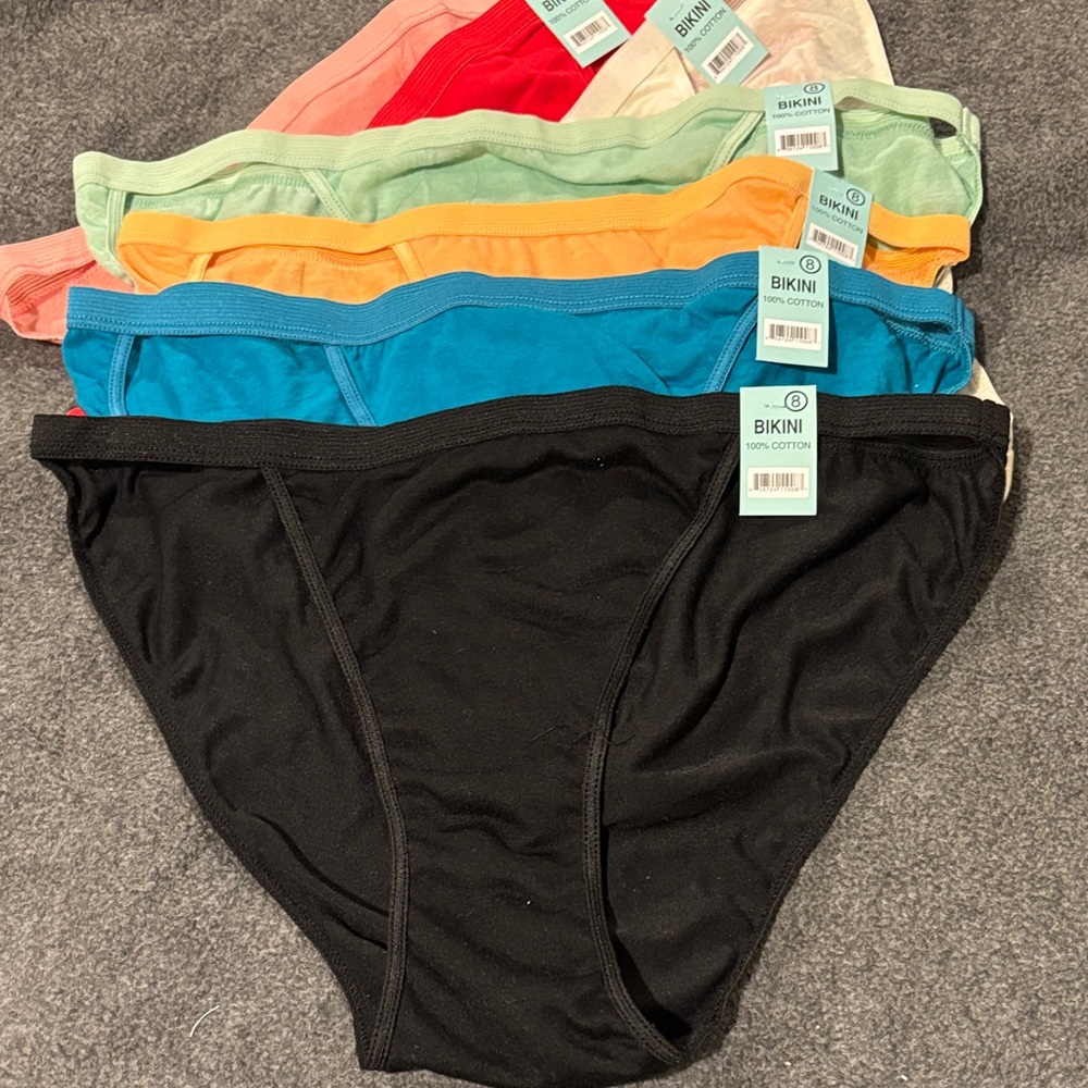 Bundle of 7 Colorful Cotton Bikini Panties Set